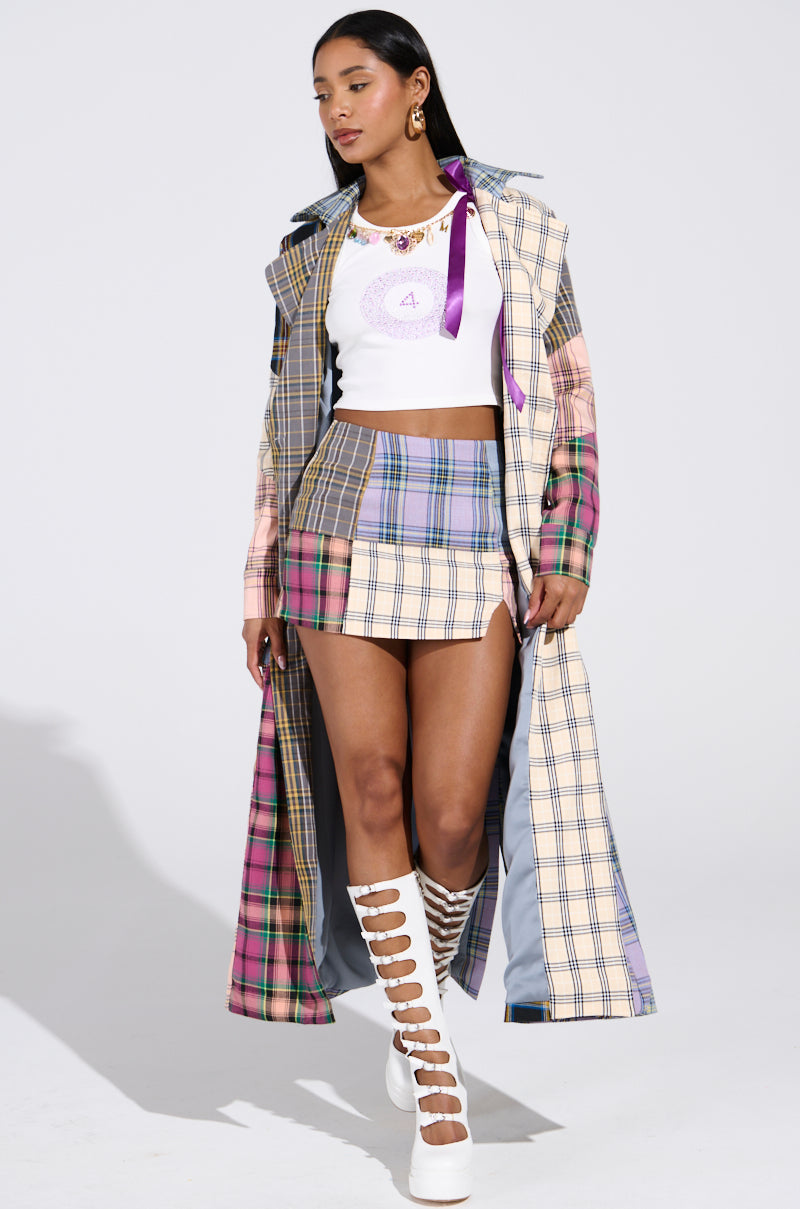 LOGAN PATCHWORK MINI SKIRT