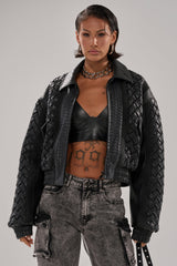 KEEP IT LOWKEY PATCHWORK BOMBER