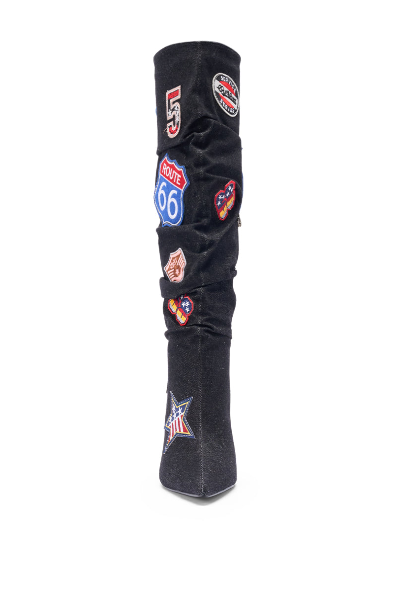 AZALEA WANG SYLRILAAA DENIM MULTI BOOT