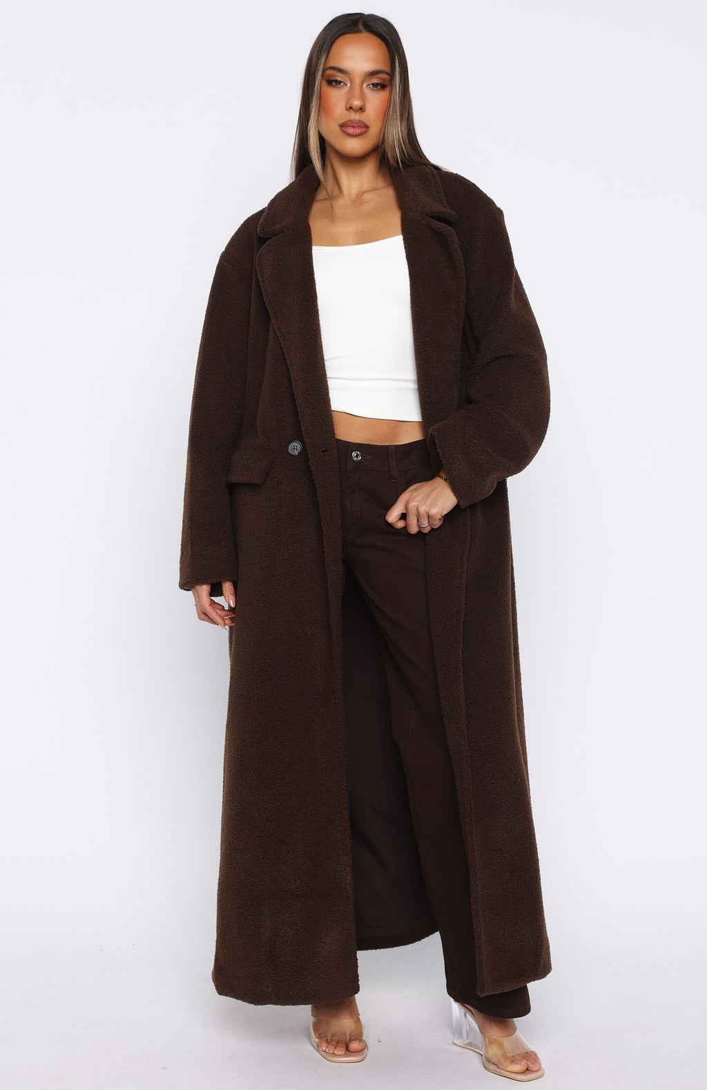 Got To Go Teddy Coat Coffee