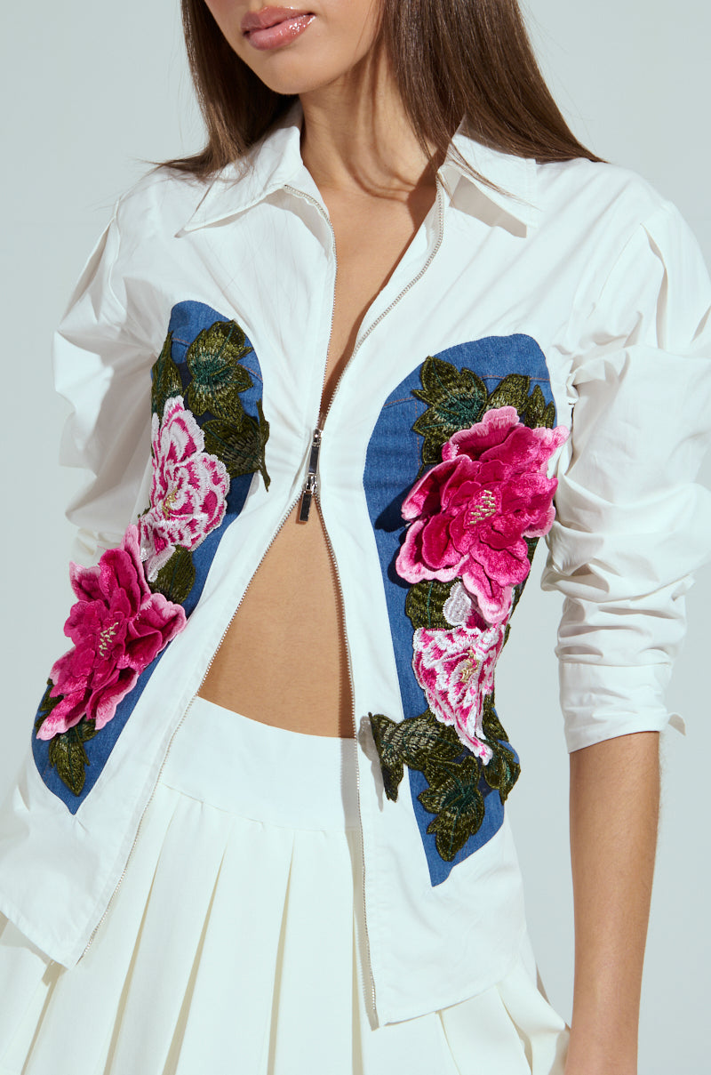 DAISY ZIPPER TOP