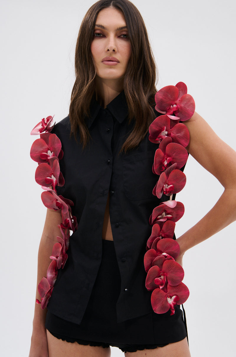 ROSE PETALS BUTTON DOWN