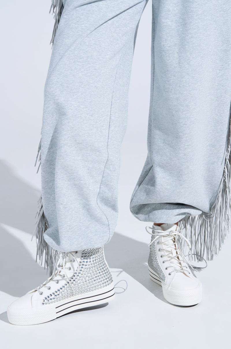 AZALEA WANG ZAFRINA WHITE HIGH TOP SNEAKER