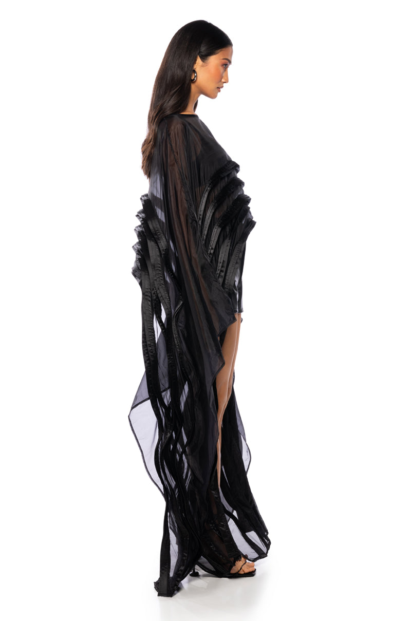 ABSOLUTELY UNIQUE LONG SLEEVE BLACK BLOUSE