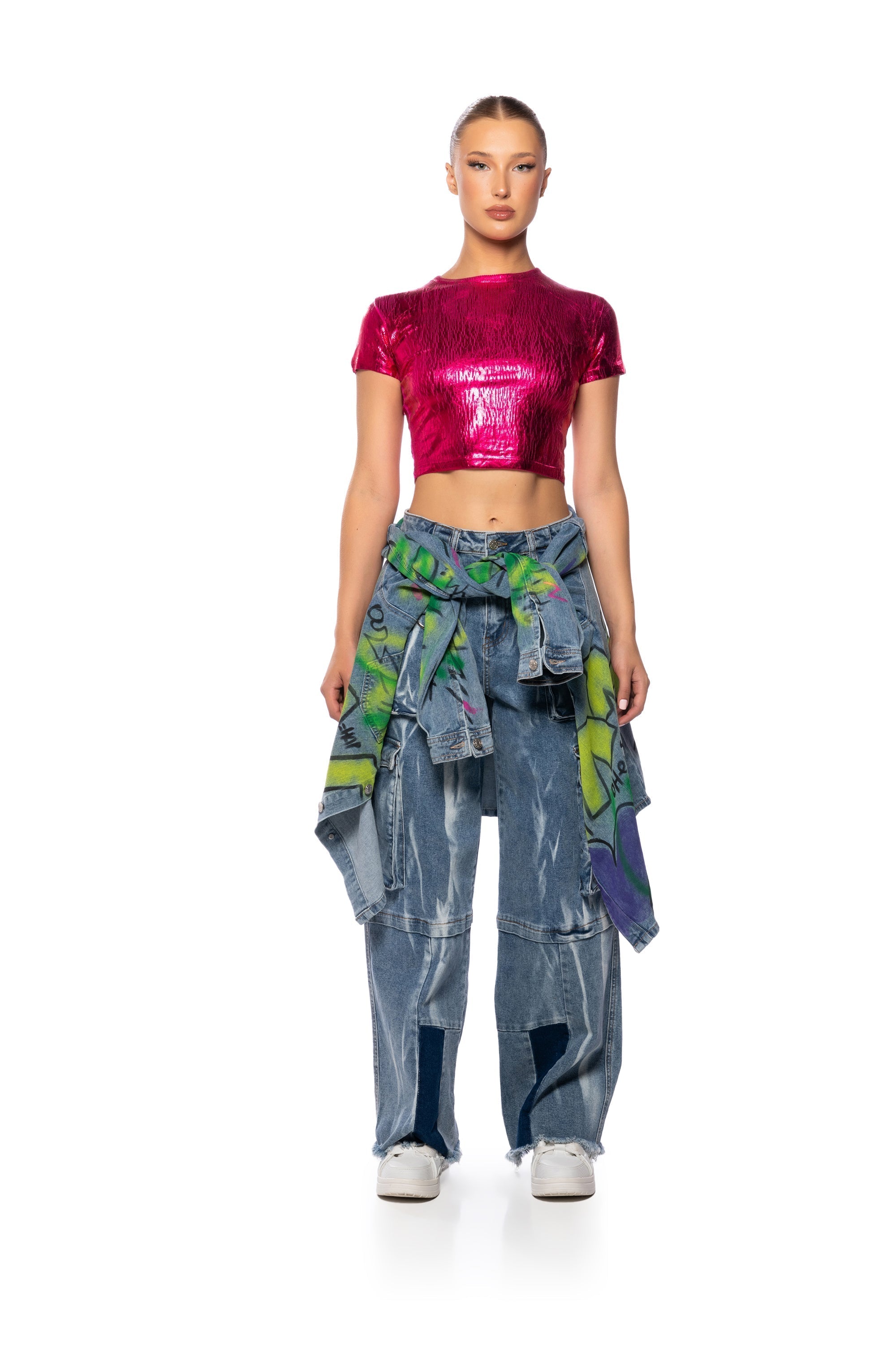 ARIES METALLIC RIB SHORT SLEEVE T SHIRT