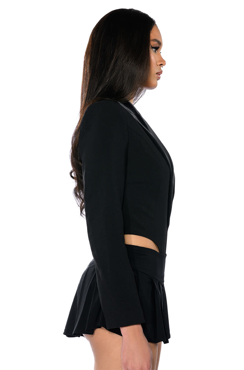 AWARD ME V NECK BLAZER BODYSUIT