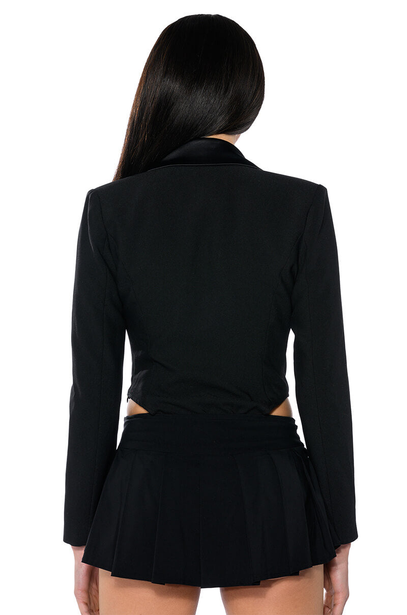 AWARD ME V NECK BLAZER BODYSUIT