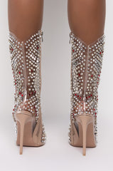 AZALEA WANG CENTER OF ATTENTION STILETTO BOOTIE IN NUDE