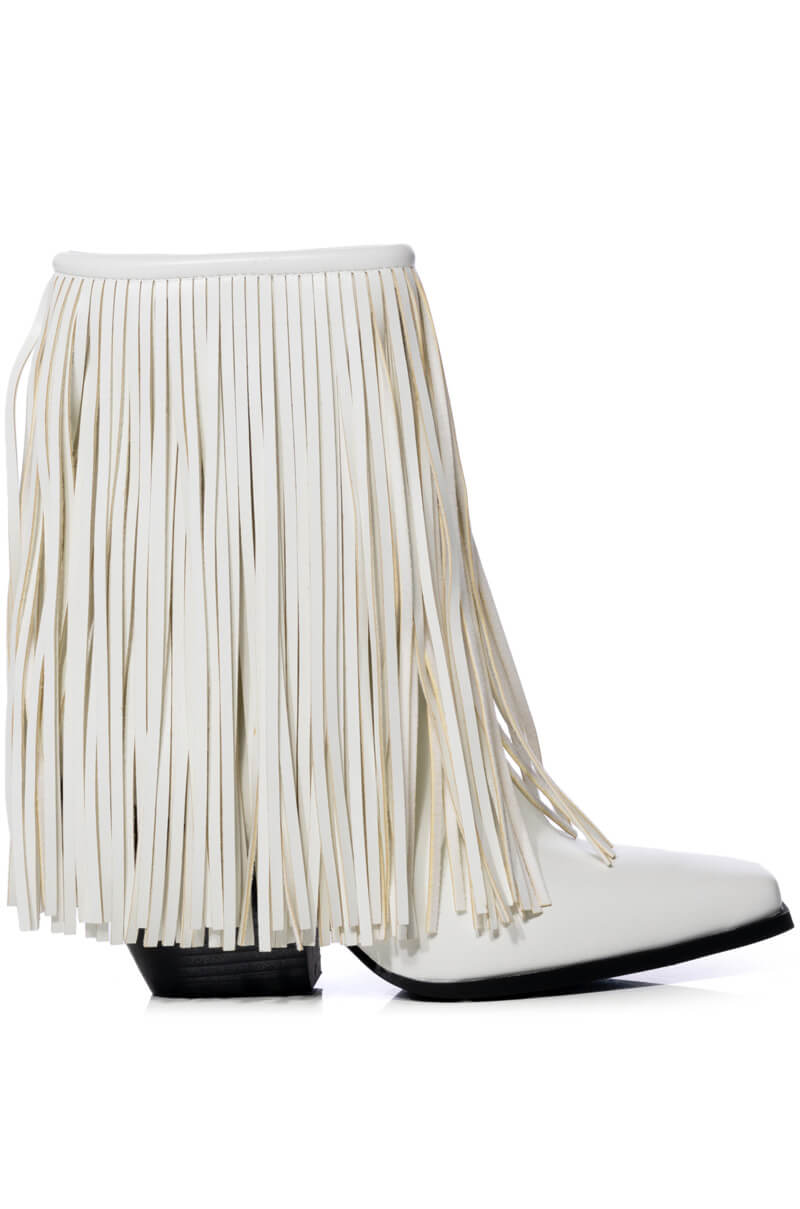 AZALEA WANG SCARLETT CHUNKY BOOTIE IN WHITE