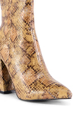 AZALEA WANG TAN SNAKE BOOTIE