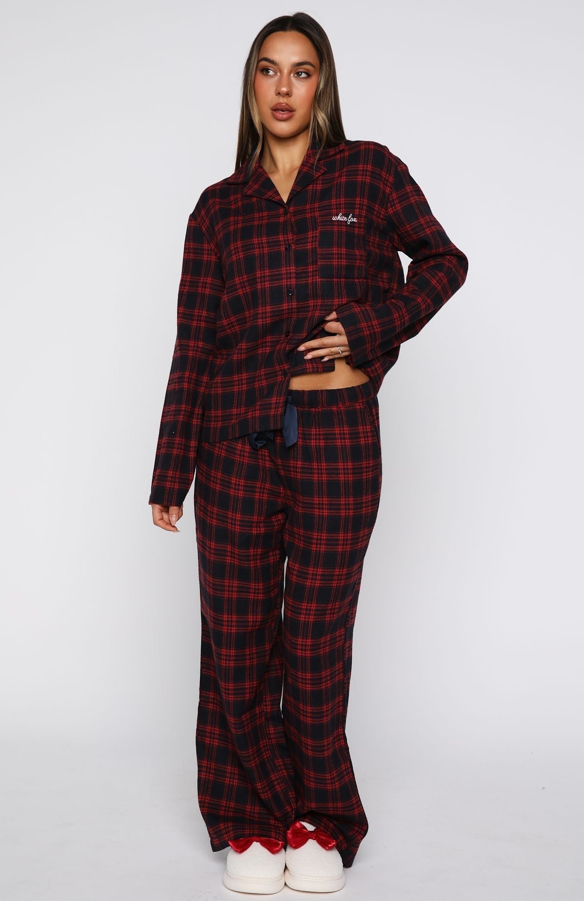 That Time Of Year Long Sleeve Pyjama Top Red/Navy