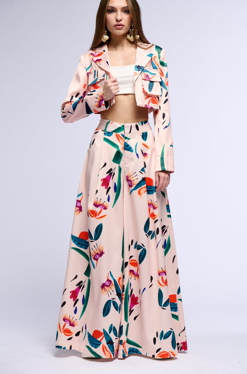 CANDY RAIN SATIN CROP UTILITY BLAZER