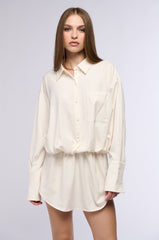 CHIC AF BUTTON DOWN SHIRT MINI DRESS