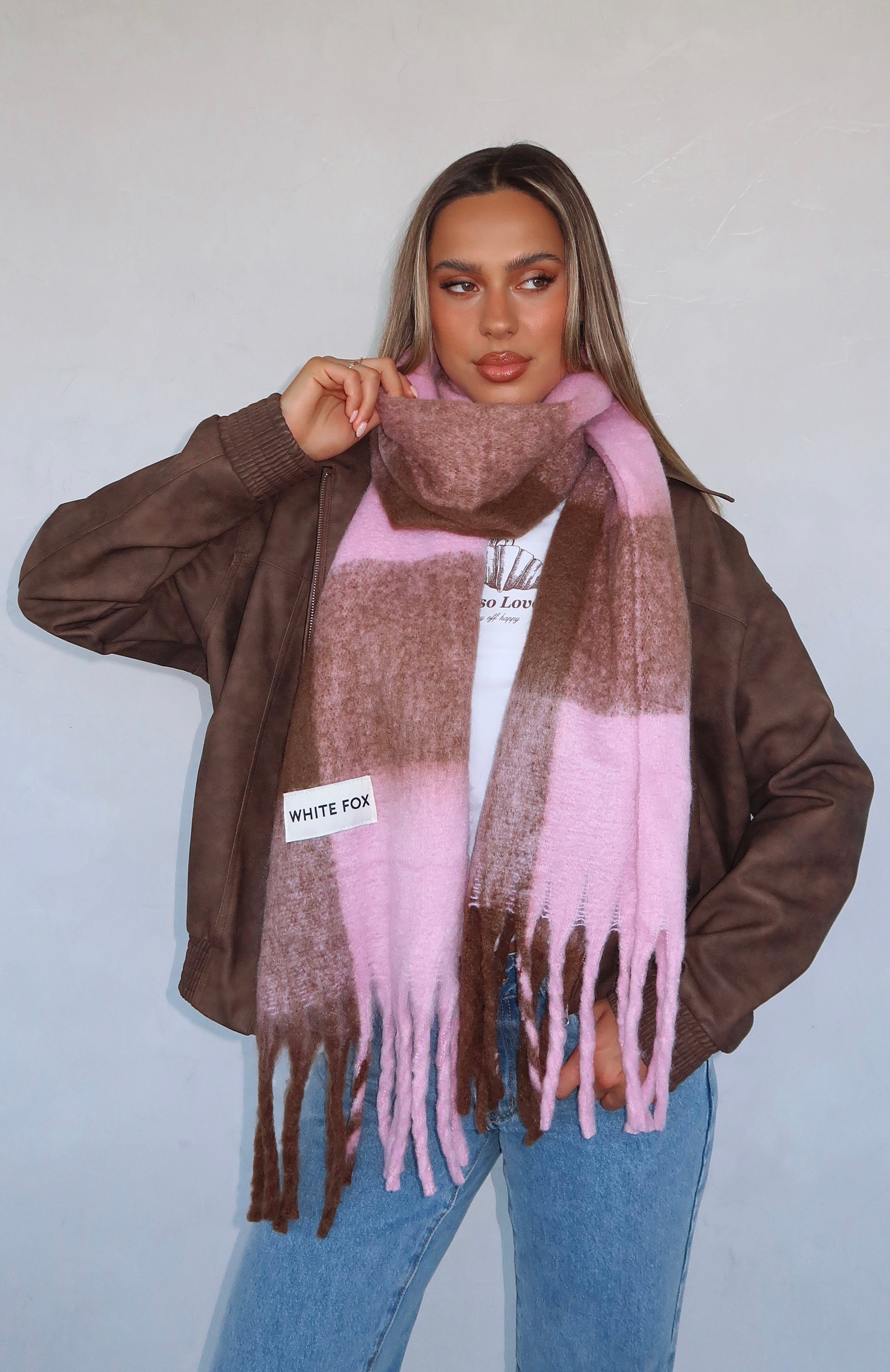 Colorado Scarf Pink/Chocolate