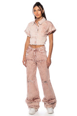 FAYE DISTRESSED RELAXED FIT JEANS