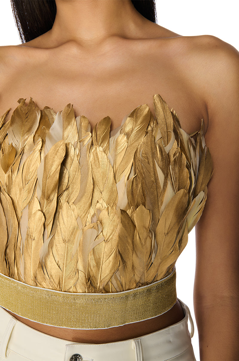 FLY AWAY FEATHER TUBE TOP