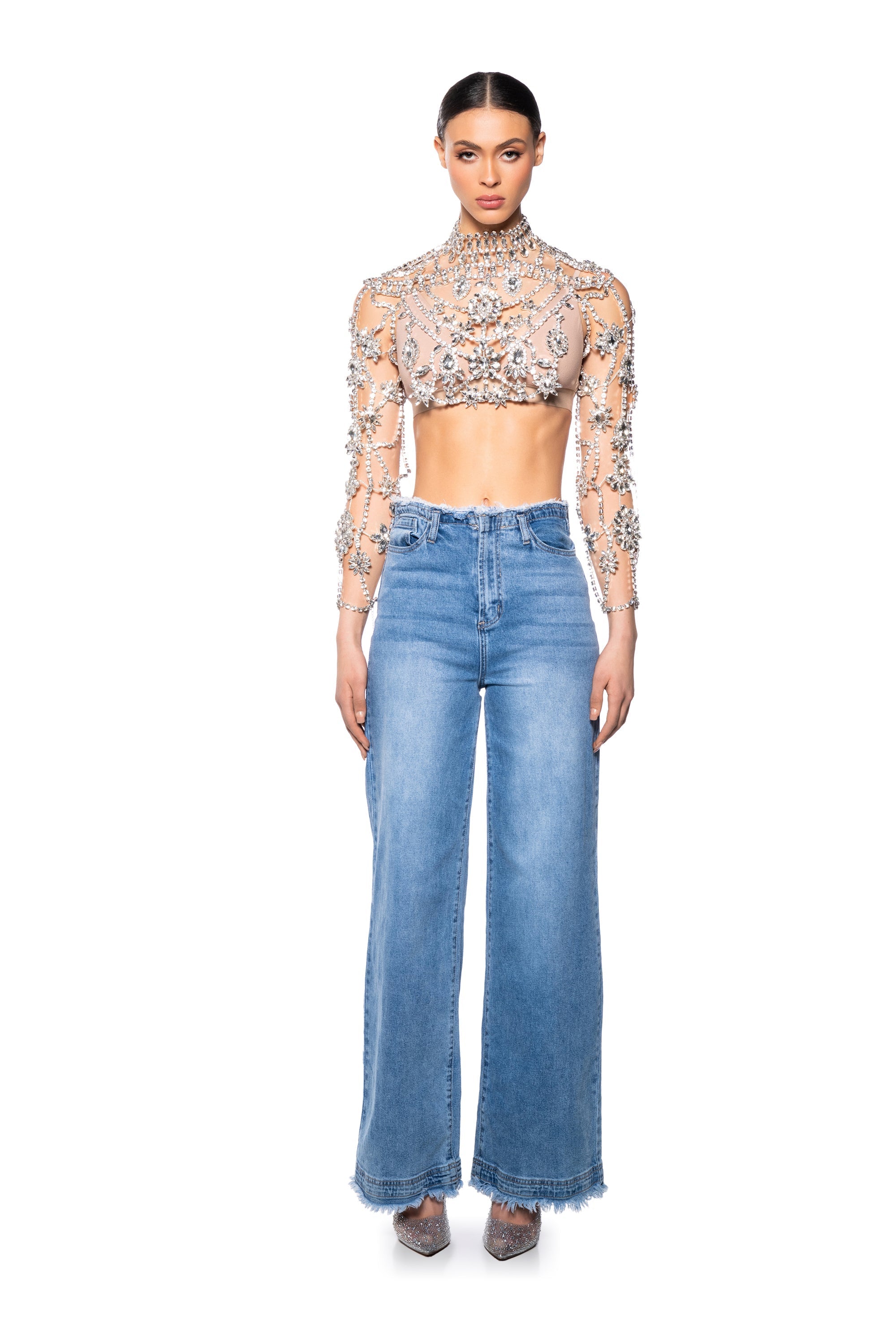 AKIRA BIRTHDAY EMBELLISHED RHINESTONE TOP