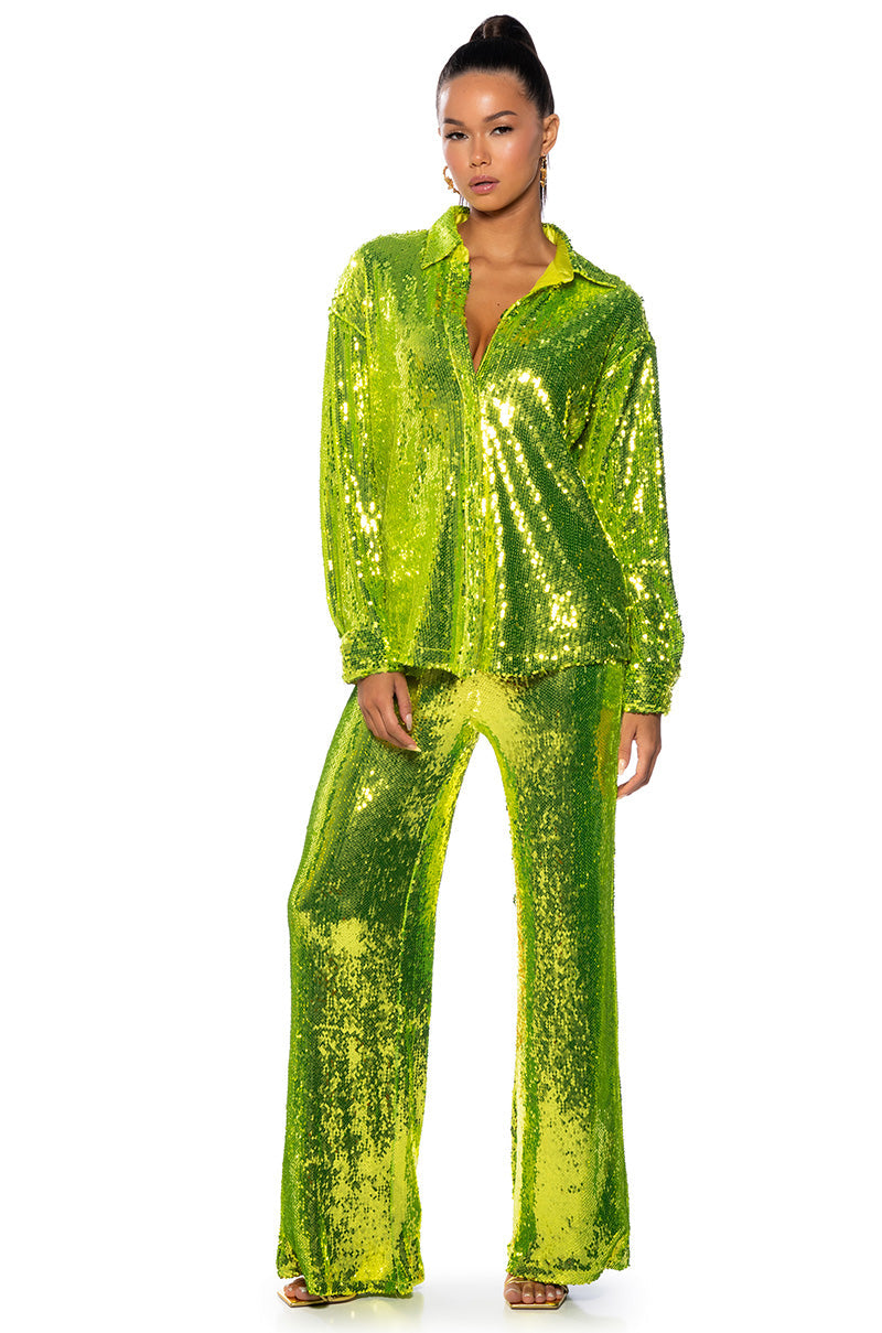 LIMEADE DREAMING SEQUIN SHIRT