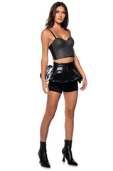 ON MY LEVEL RHINESTONE CORSET TOP