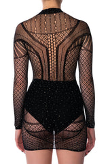 TONIGHT IS THE NIGHT SHEER MINI DRESS