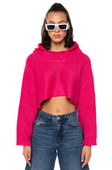 WORSHIP ME HOODED CROP SWEATSHIRT